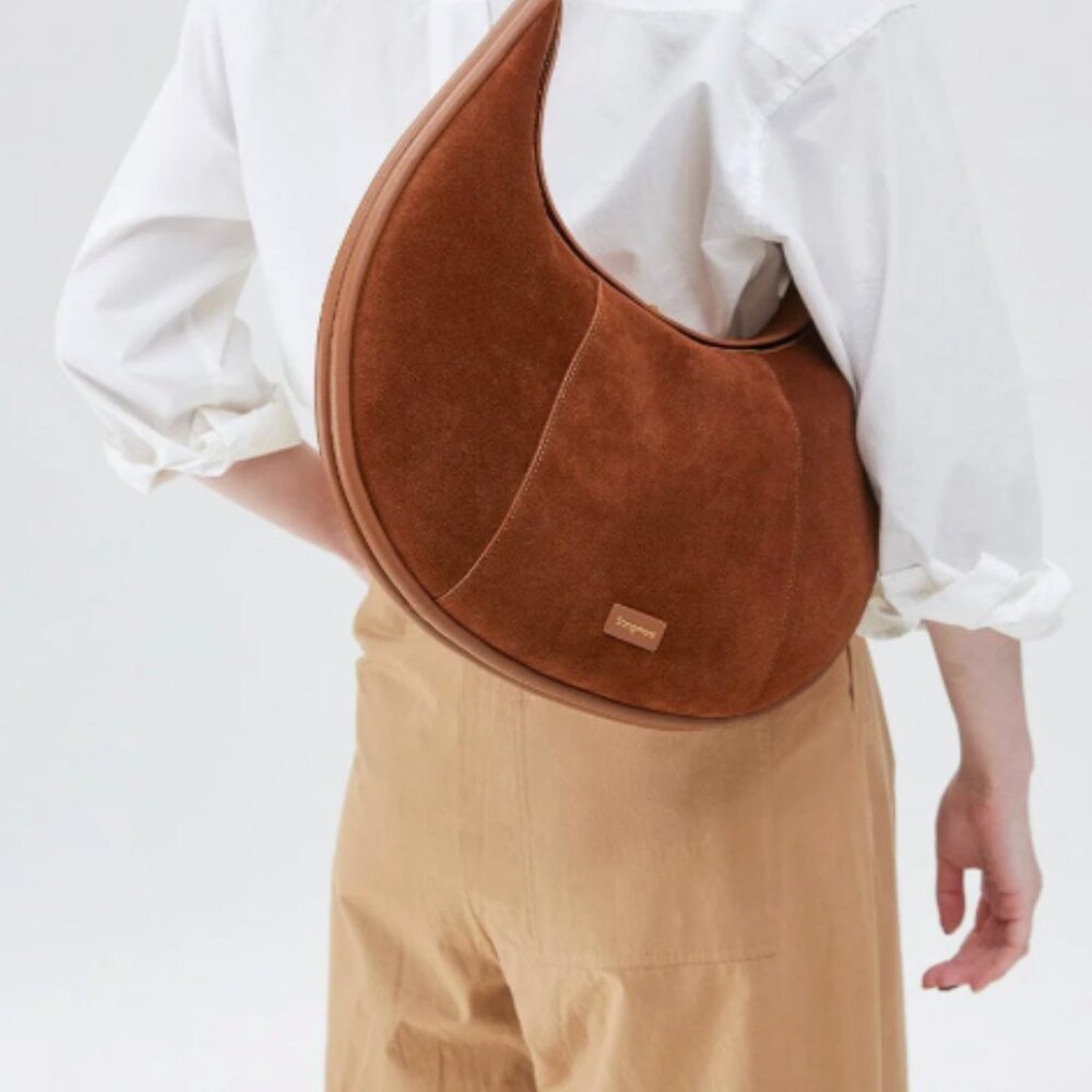 Songmont Large Luna Bag Caramel Leather & Suede New Without Tags